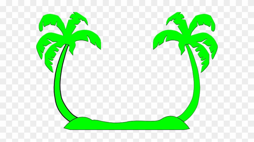 Double Palm Trees Green Clip Art - Camisetas Familiares Para Vacaciones #1263