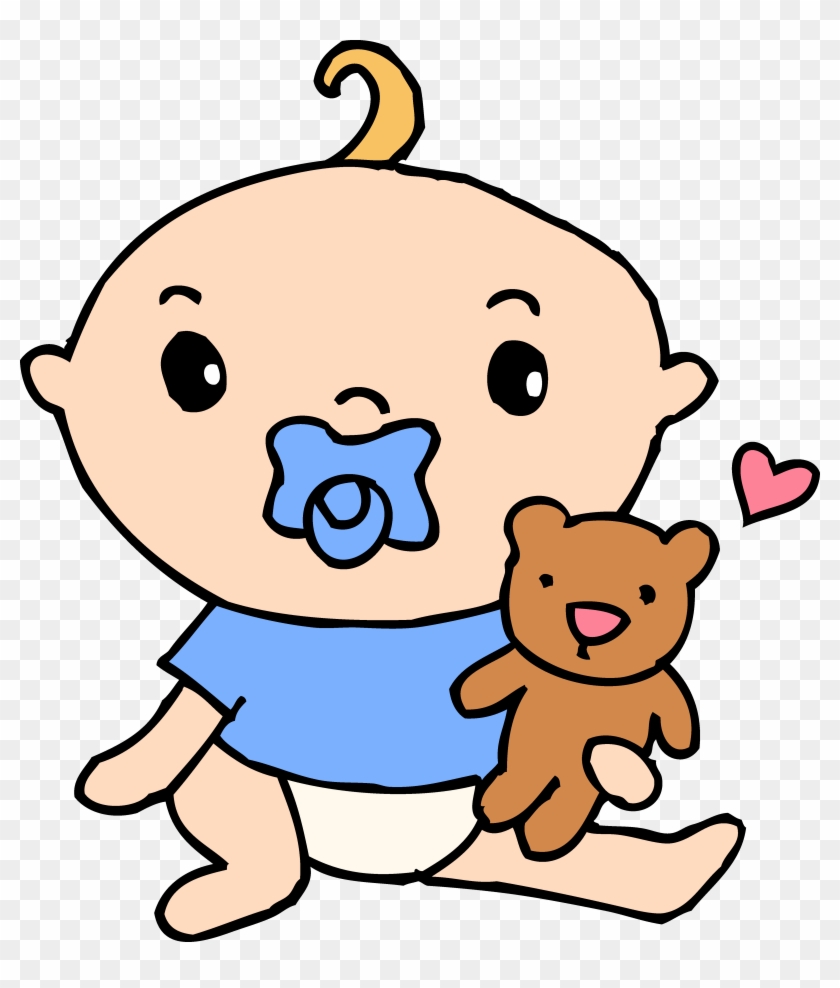 Baby Boy Monkey Clip Art - Cartoon Baby With Pacifier #1315