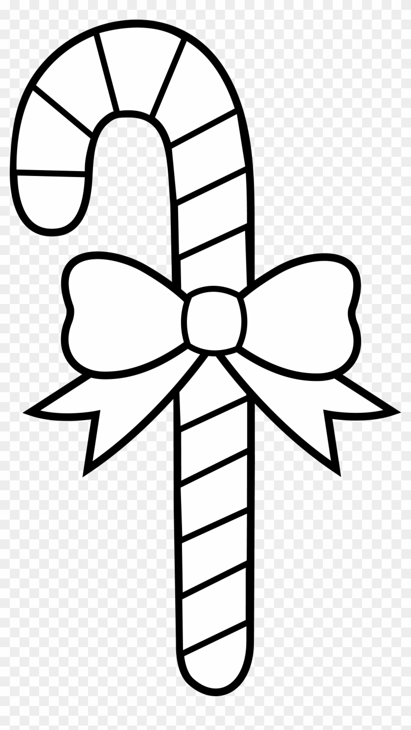 Christmas Outline Clip Art - Candy Cane Clip Art #1321