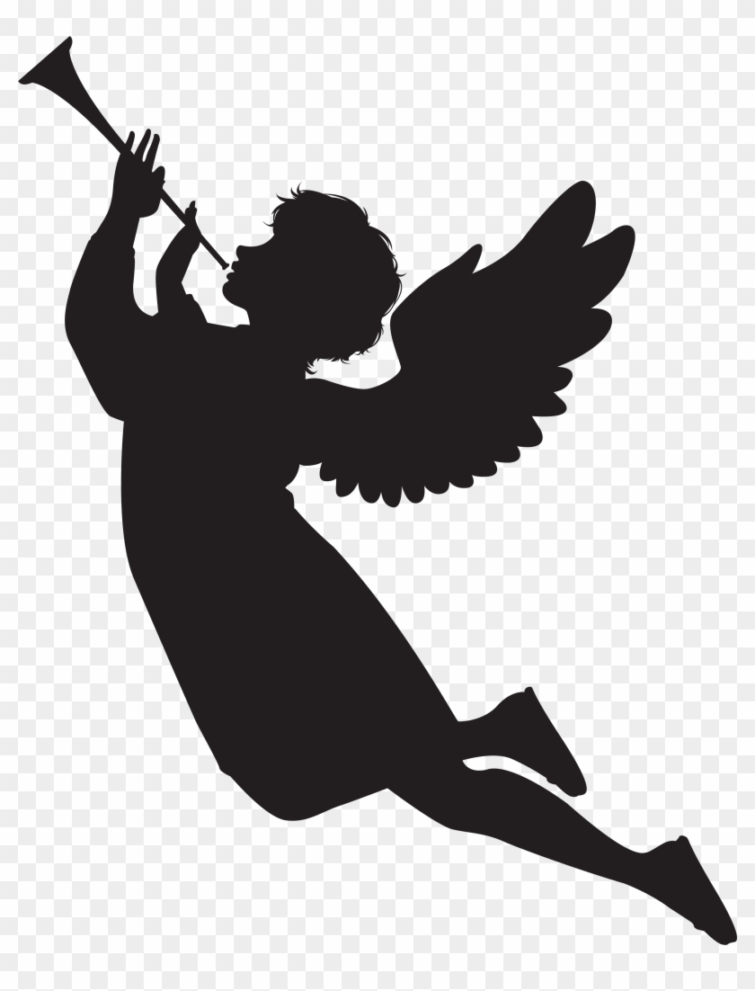 Angel With Fanfare Silhouette Png Clip Art Imageu200b - Angel With Fanfare Silhouette Png Clip Art Imageu200b #1512