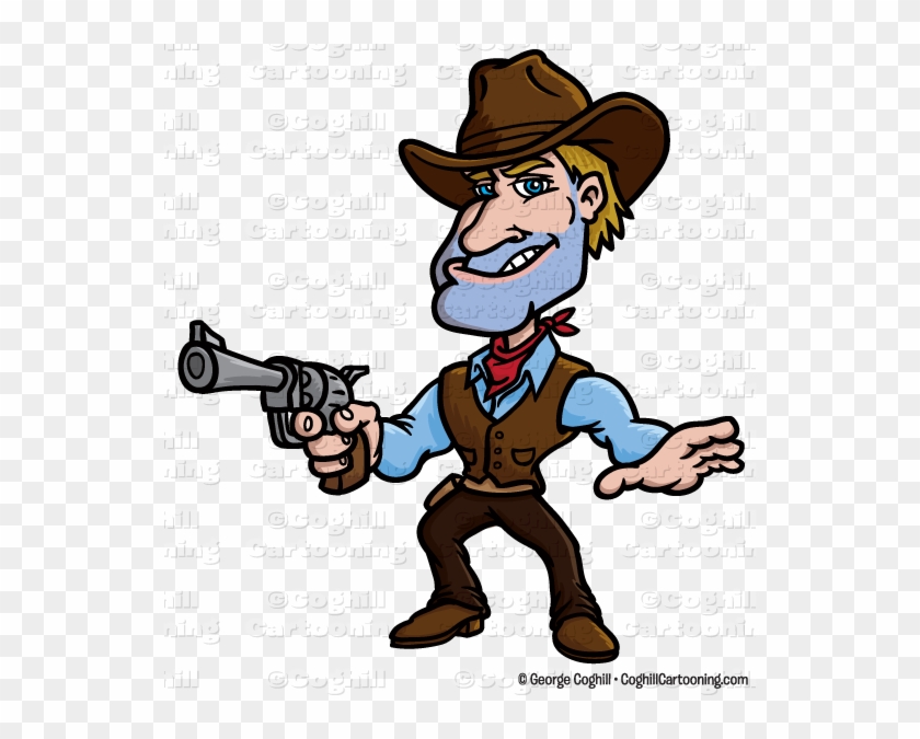 Gunslinger Cowboy Cartoon Character Clip Art Stock - Cartoon Cowboy No Background #1692