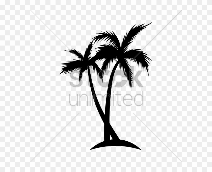 Silhouette Of Coconut Tree Vector Image - Coconut Tree Silhouette Vector Png #1701