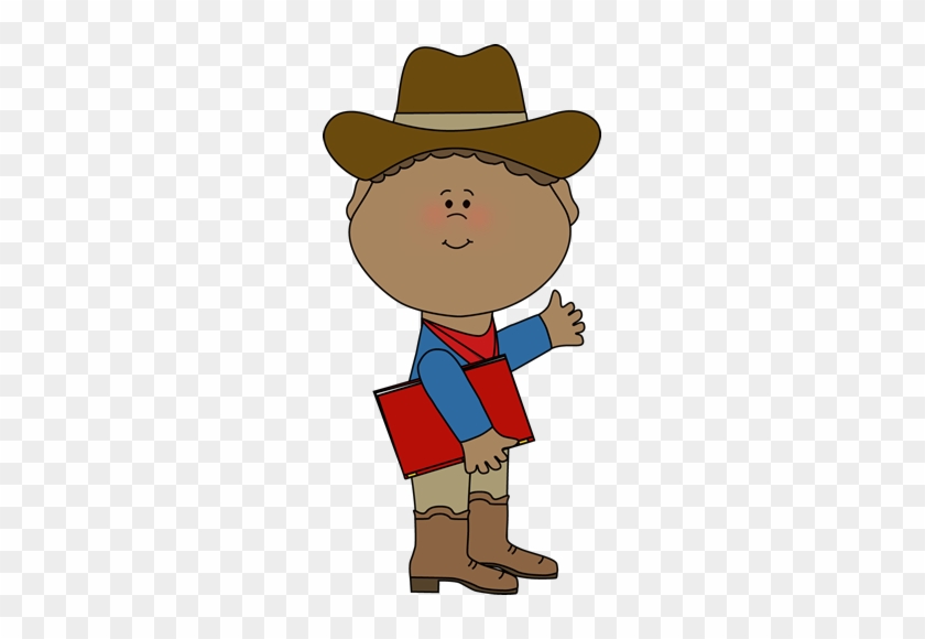 Cowboy With A Book - Cowboy Kids Clipart #1761