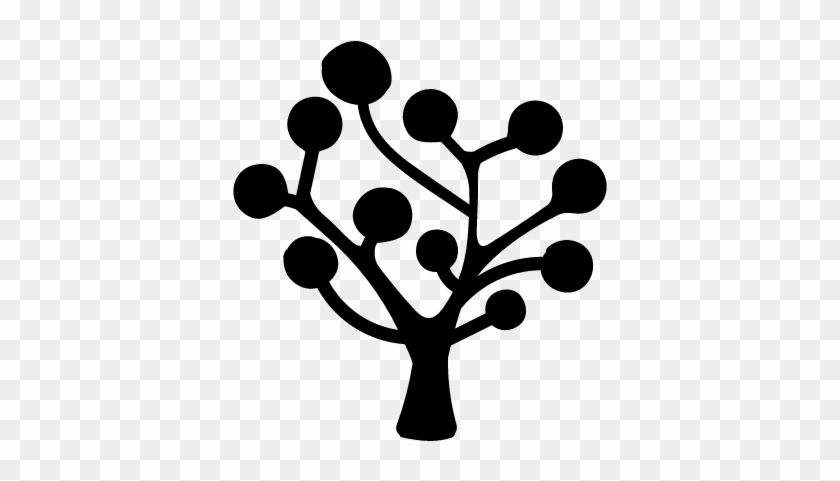 Tree Silhouette Of Circular Leaves Vector - Decision Tree Icon Png #1839