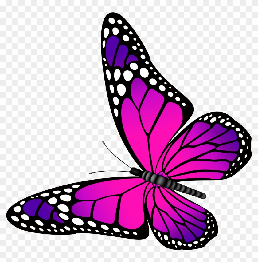 Clipart Pink Butterflies And Purple Butterfly Clip - Purple Butterfly Clip Art #1913