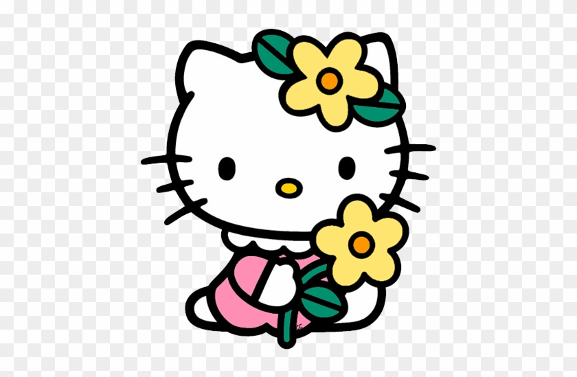 Hello Kitty Holding Flower - Flower Images To Color #1951