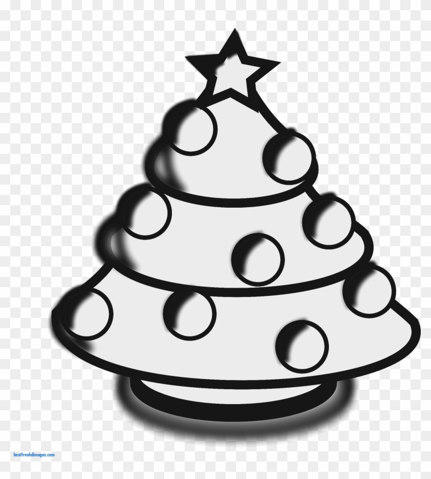 Lovely Christmas Tree Clip Art Black And White Hand - Clip Art #2000