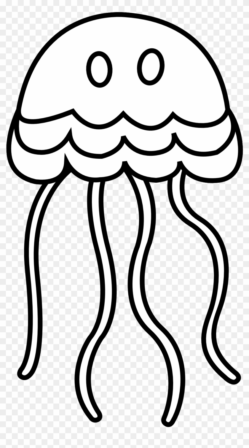 Fish Black And White Black Clip Art - Jellyfish Clipart Black And White #2039