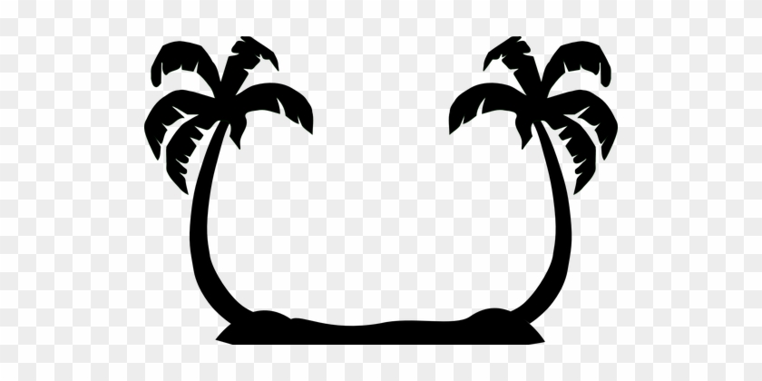 Palm Trees Facing Black Silhouettes Beach - Palm Trees Facing Black Silhouettes Beach #203