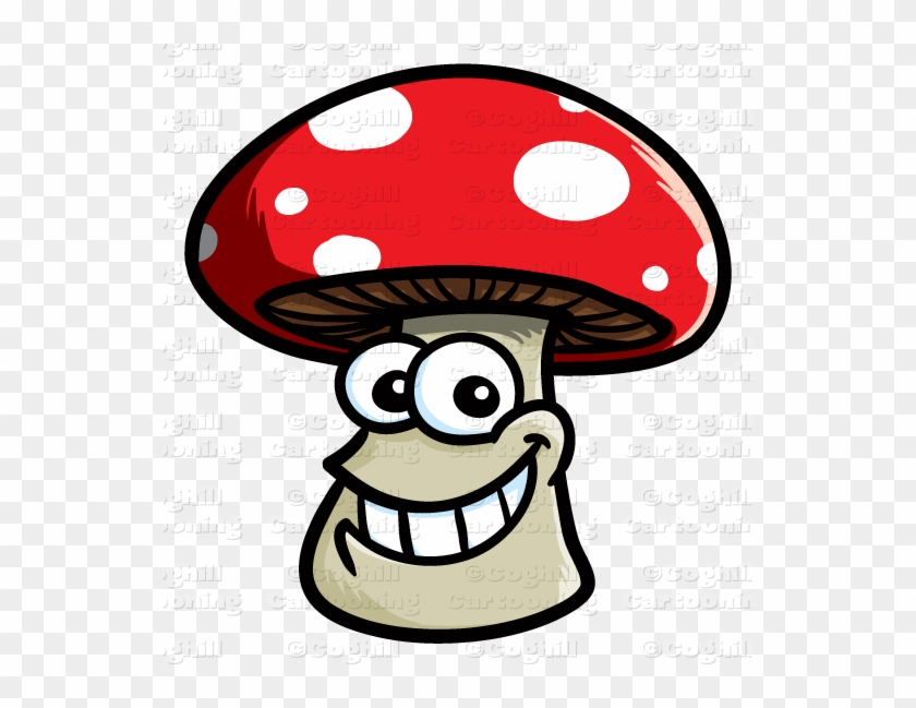 Smiling Mushroom Cartoon Character Clip Art Stock Illustration - Cartoon Mushroom With Face #2148