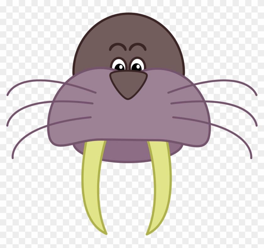 Free To Use Public Domain Animals Clip Art - Cartoon Walrus Head #2286