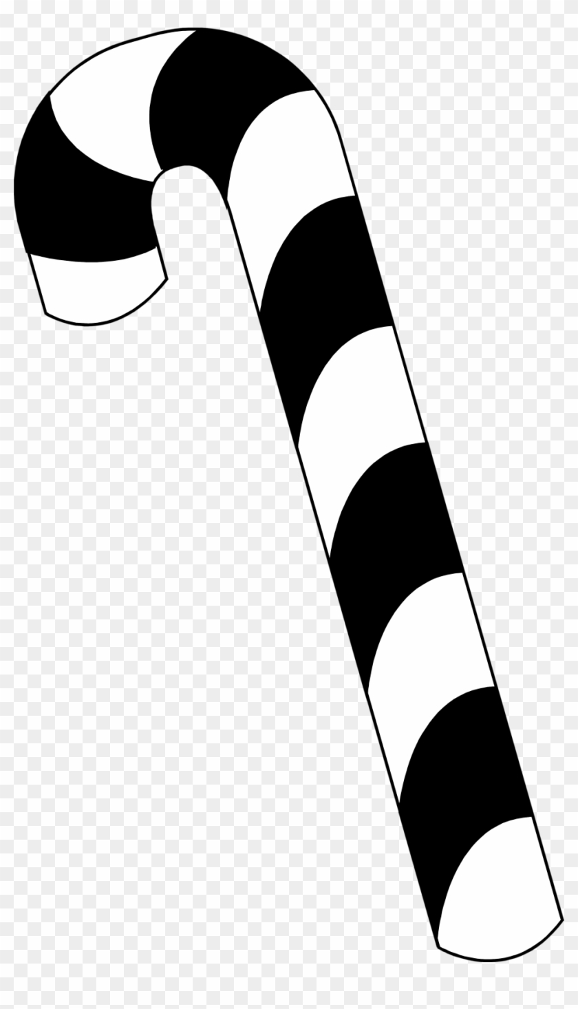 Candy Cane Clipart Black And White - Candy Cane Black And White #2267