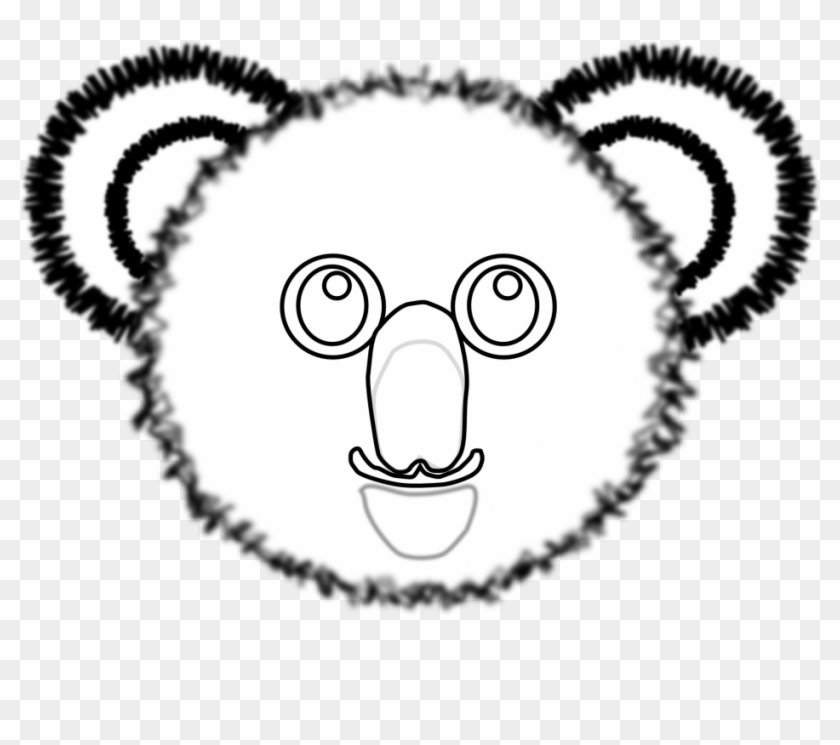 Koala Bear Black White Line Art Christmas Xmas Teddy - Koala Clipart Black And White Realistic #2285