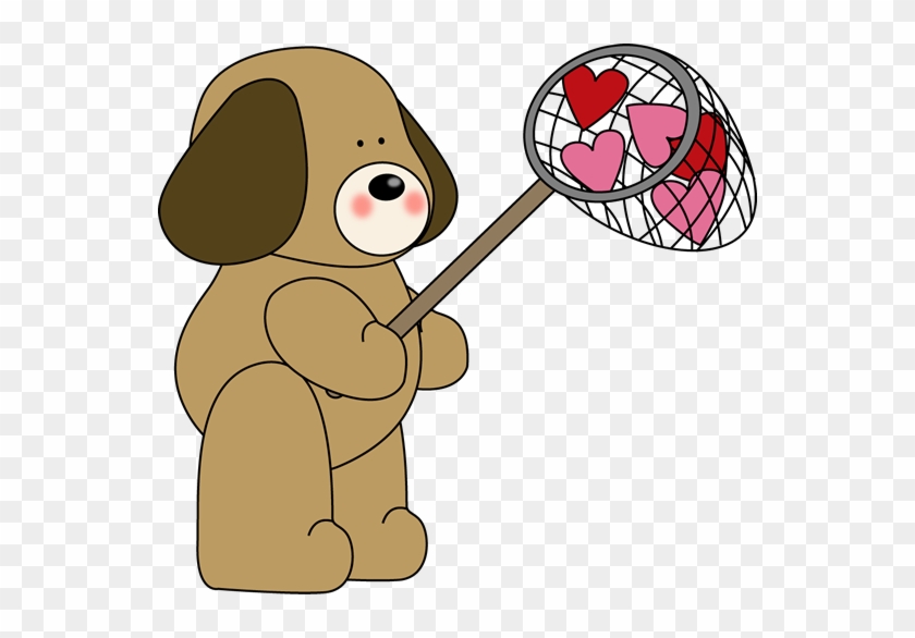 Caught Love - Valentine's Day Dog Clipart #2494