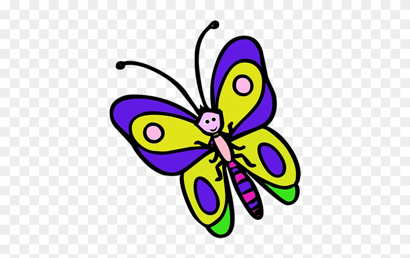 Cute Butterfly Clip Art - Cartoon Drawing Of A Butterfly #2503