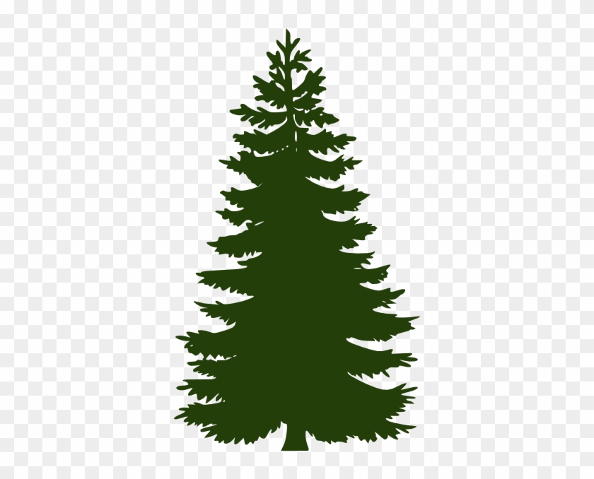 Dark Green Pine Tree Clip Art At Clker - Green Pine Tree Silhouette #2672