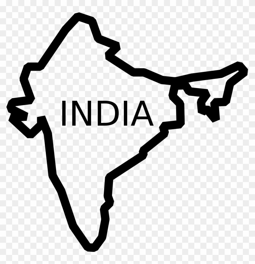 Indian India Clip Art Download - Simple Outline Of India #2652