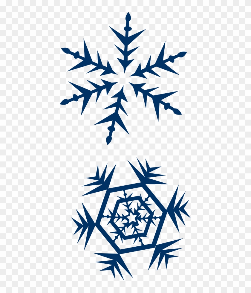 Snow Clip Art Images - Navy Blue Snow Flake #2752