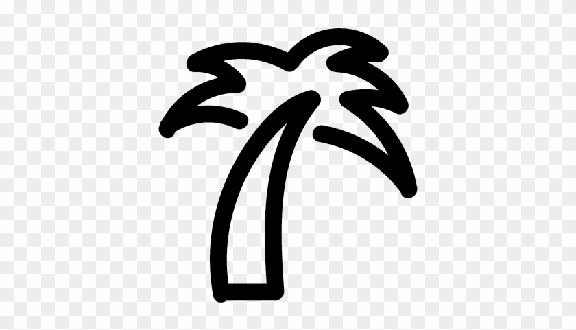 Palm Tree Outline Vector - Palm Tree Outline Png #2763