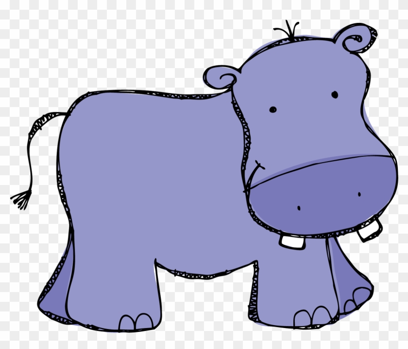 Purple Hippo Clipart Kid - Clip Art Hippo #3124