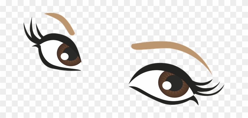 cartoon girl eyes with eyelashes clipart