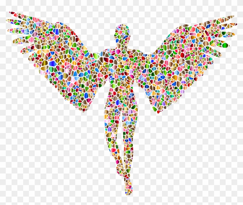 Chromatic Tiled Angel Silhouette No Background Icons - Angel Logo No Background #3156