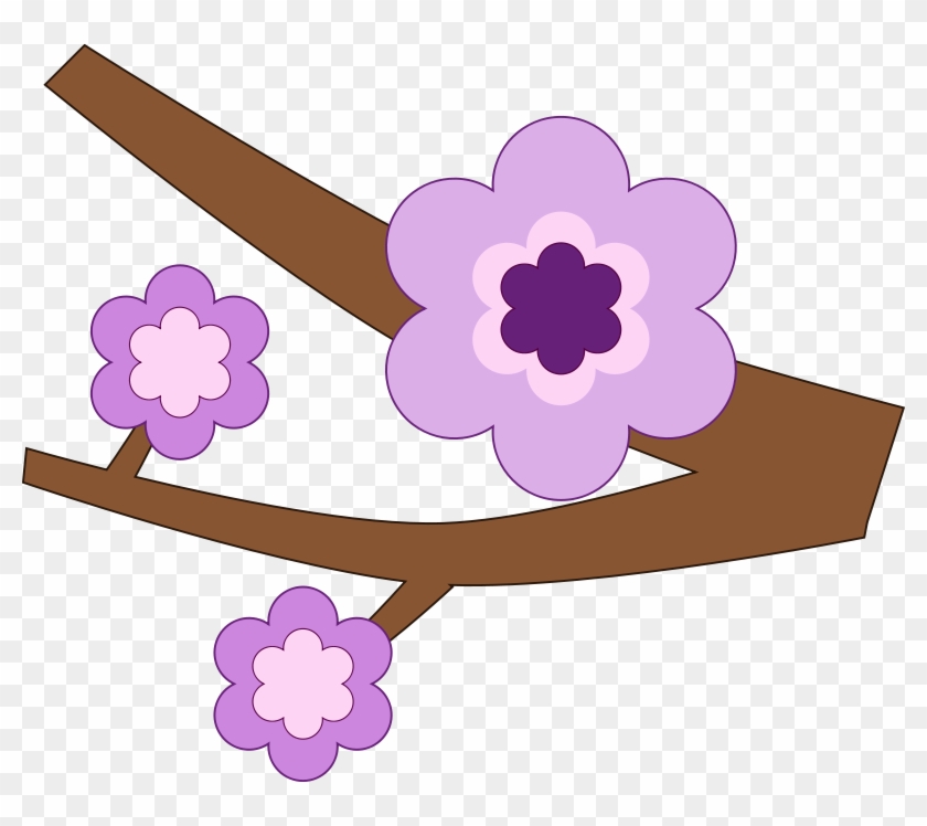 Purple Flower Clipart - Purple Flower Branch Personalised Tote #3164