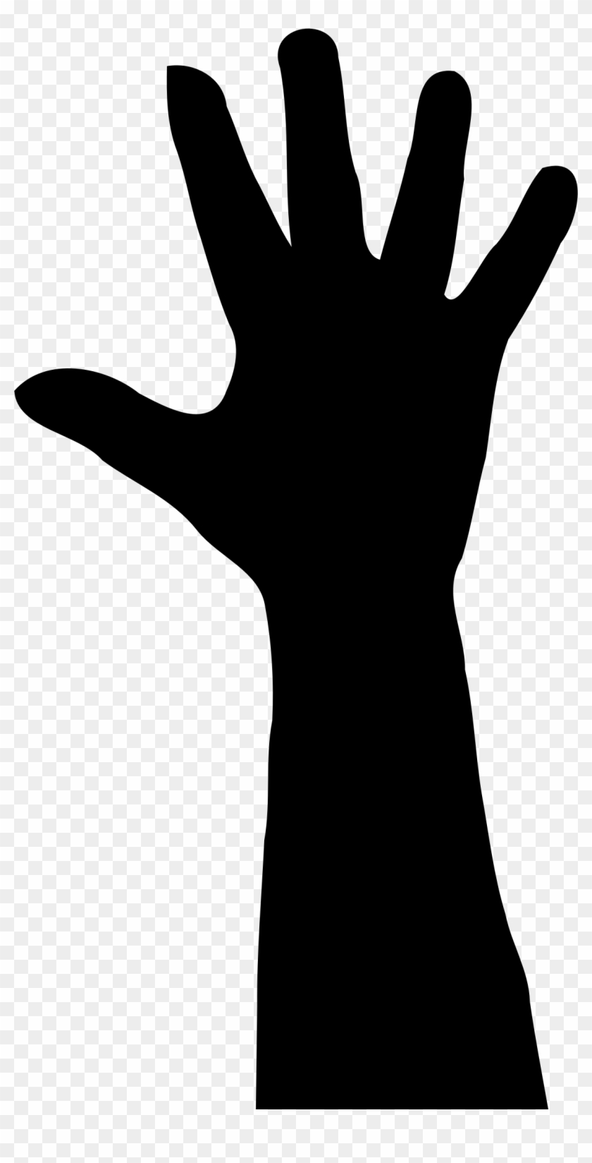 Hand Clipart Silhouette - Raised Hand Clip Art #3256
