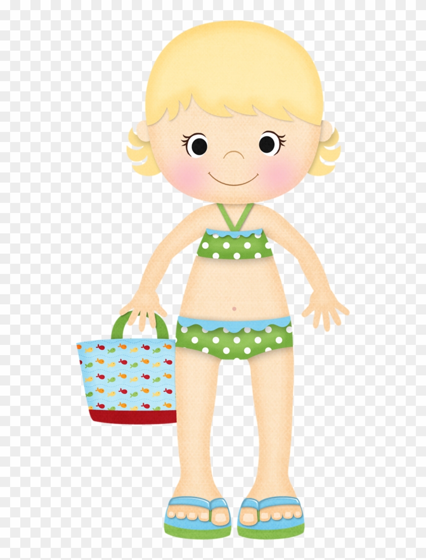 Beach Clipart, Summer Clipart, Summer Beach, Beach - Niñas En La Playa Clipart #3360