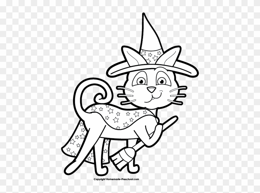 Halloween Cat Clip Art Black And White - Clip Art #3390