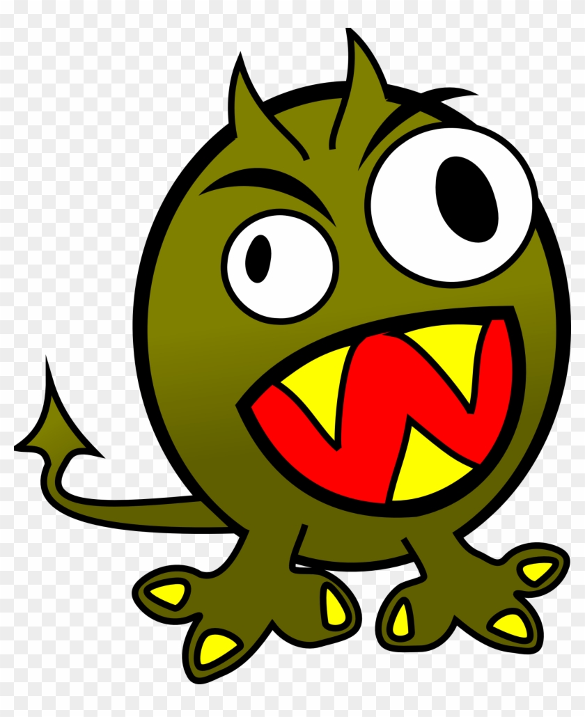 Small Funny Angry Monster - Monster Clipart #3450