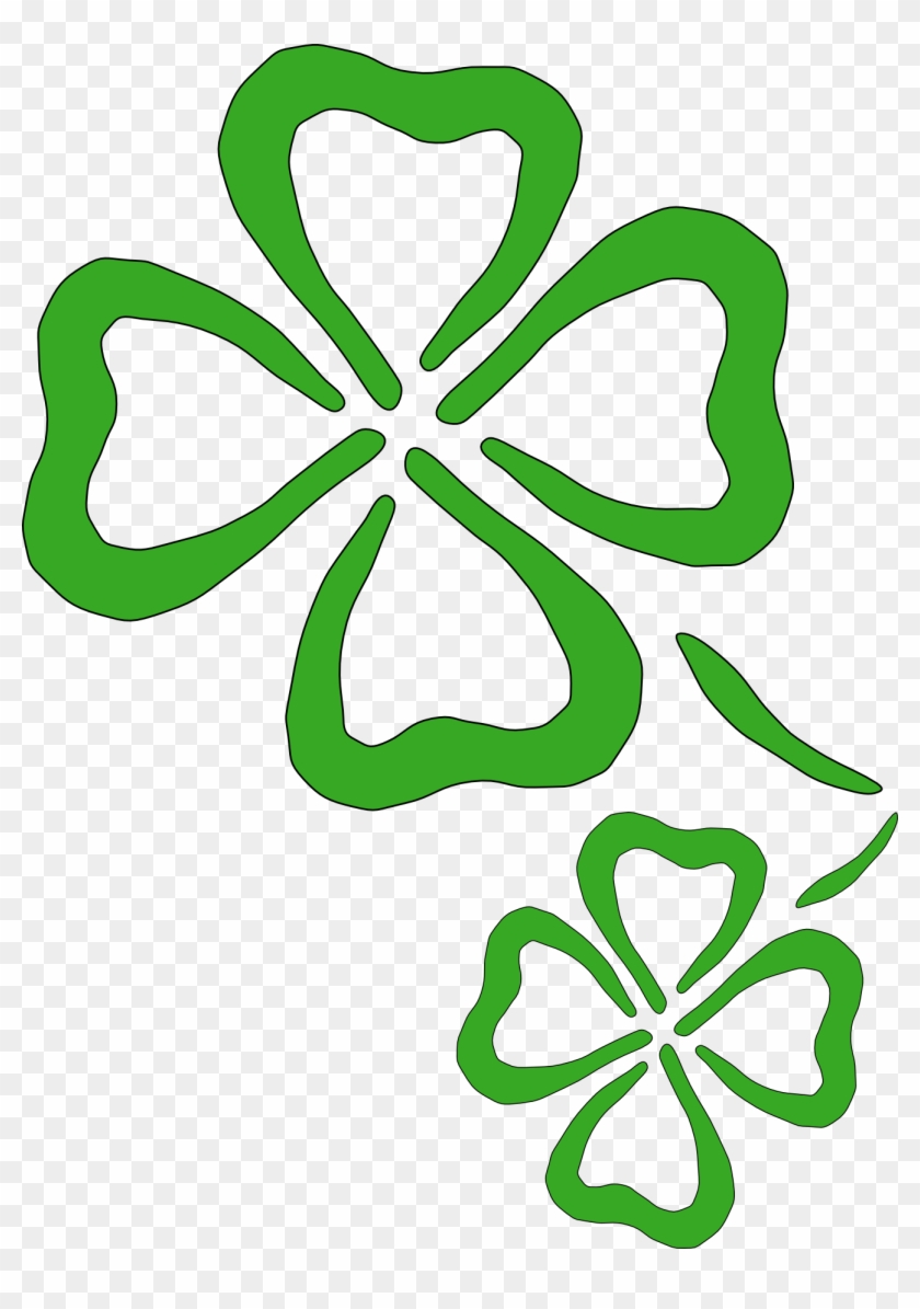 Free Shamrock Clipart Public Domain Holiday Stpatrick - Two Four Leaf Clovers #3489