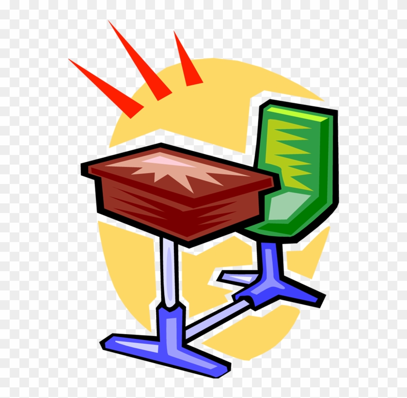 Cartoon School Desk - Desk Clip Art #3563