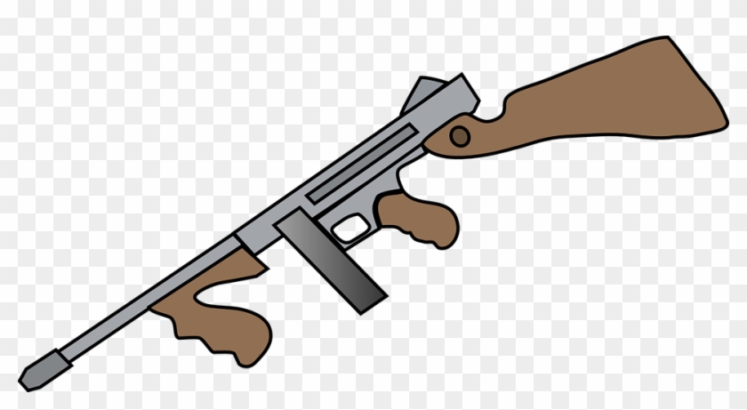 War Clipart Firearm - Cartoon Machine Gun #3584