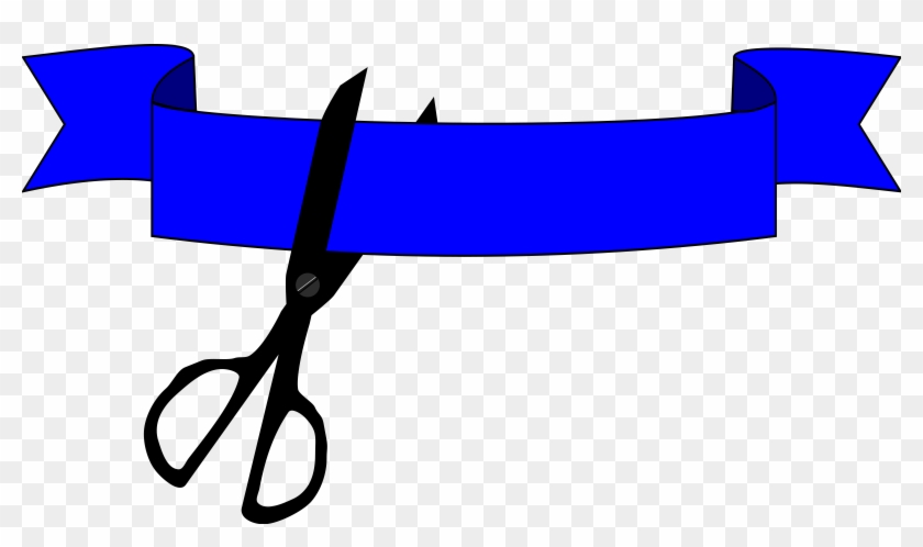 Ribbon Cutting Clipart - Blue Ribbon Cutting Ceremony #3578