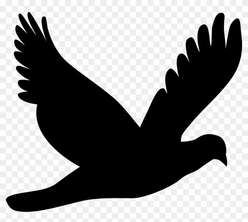 Clipart - Flying Dove Silhouette #3622