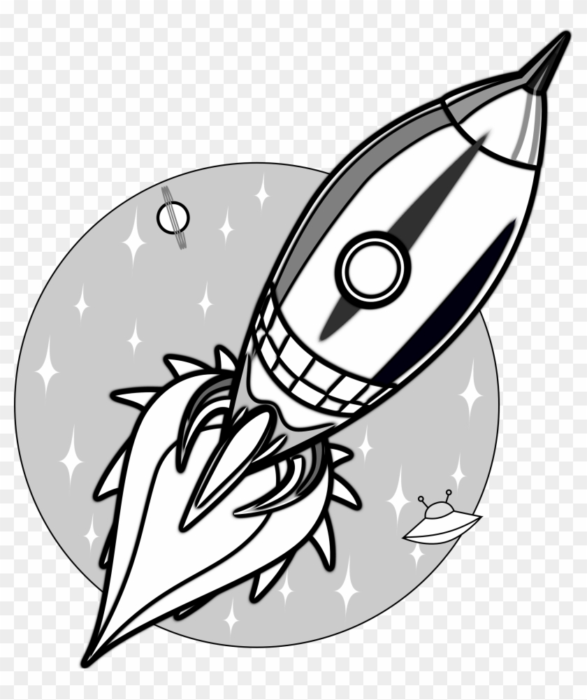 Cartoon Rocket Free Download Clip Art On - Rocket Black And White Clipart #3652