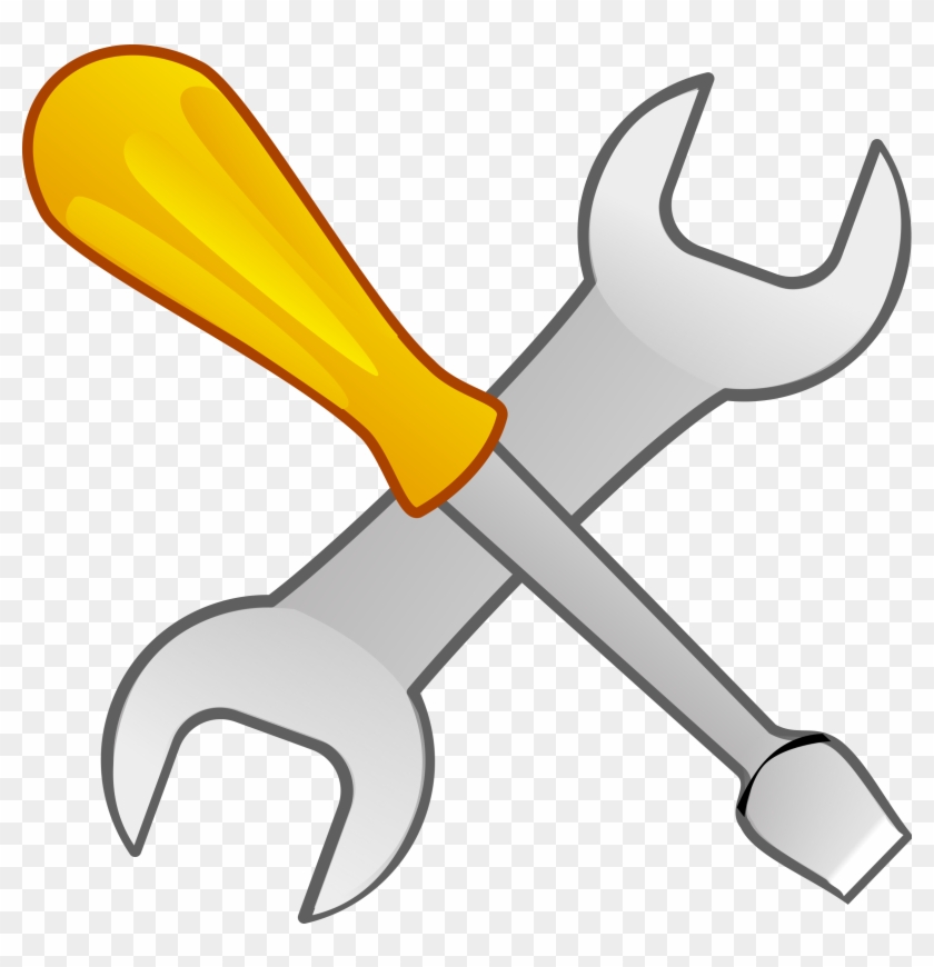 Screwdriver And Wrench Vector Clipart Free Public Domain - Tools Clip Art #3681