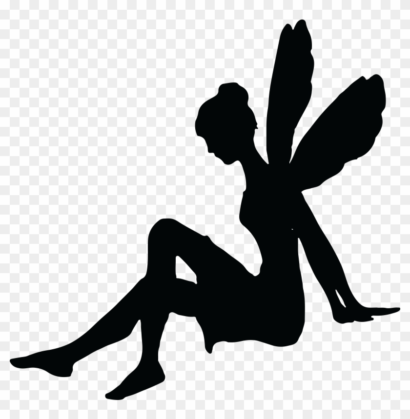 - Eps, - Svg, - Free Clipart Of A Sitting Fairy Silhouette - Fairy Silhouette Png #3704