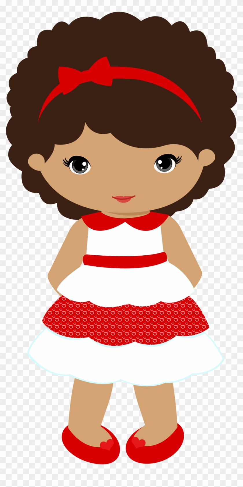 Boneca negra menina, boneca fofa, miscelânea, desenhos animados