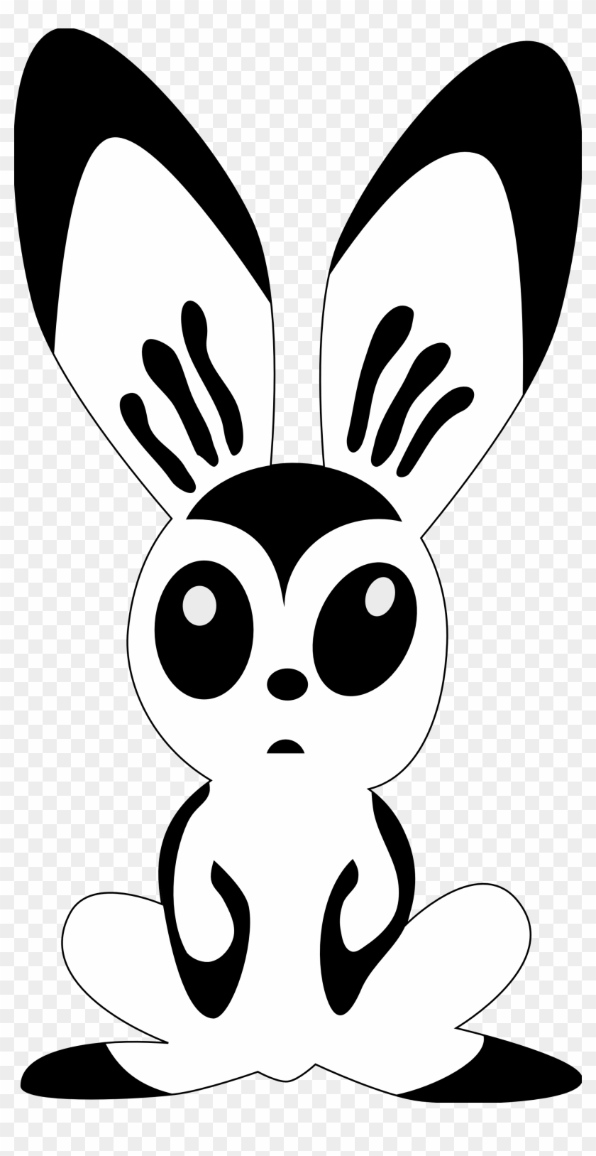 Hare Clip Art - Black And White Easter Bunny Clipart #3685