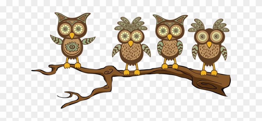 Owl On Tree Branch Clip Art Clipart - Owl On Tree Branch Clip Art Clipart #383