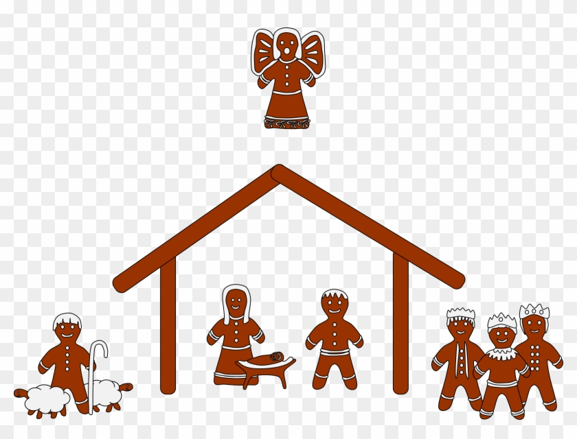 Free Nativity Clipart Silhouette Free Clipart Images - Gingerbread Nativity Clip Art #3811