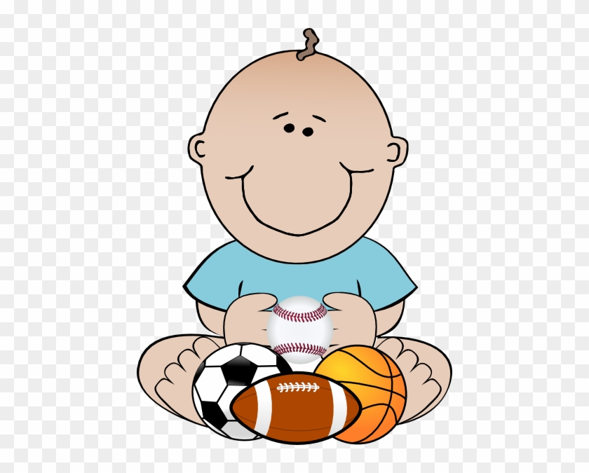 Baby Boy Sports Clipart - Baby Football Player Clipart #3894