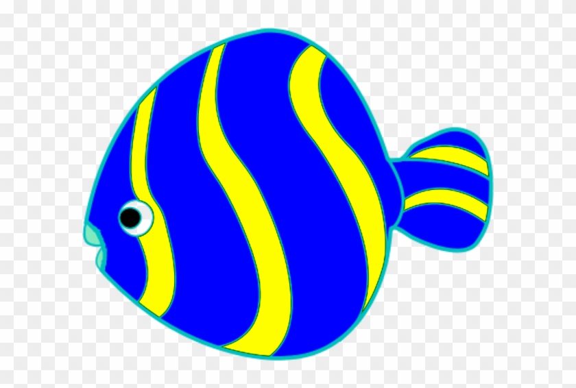 Yellow And Blue Fish Vector Clip Art - Fish Clipart #4018