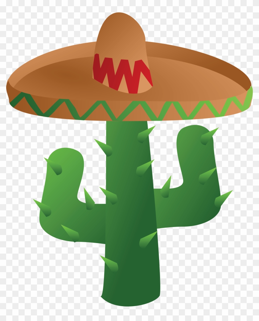 Free Clipart Of A Mexican Cactus Wearing A Sombrero - Cinco De Mayo Clip Art #4124