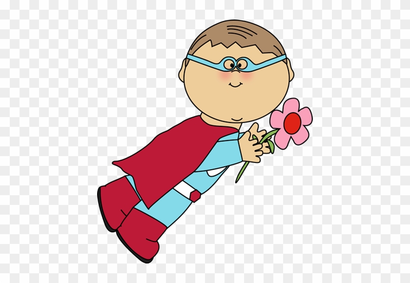 Valentine's Day Superhero Flying - Valentines Day Clip Art Superhero #4459