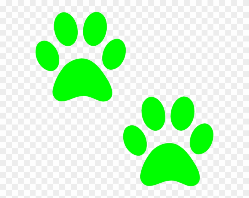 Bulldog Paw Print - Green Paw Print Clip Art #4473