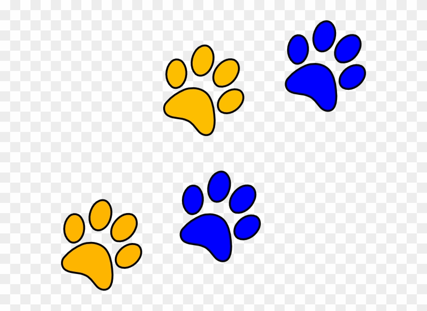 Panther Paw Print Clip Art Free Bluegold Paw Print - Blue And Gold Paw Prints #4521