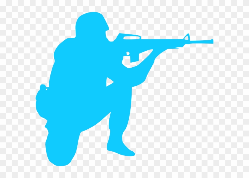 Blue Soldier Clip Art - Army Soldiers Silhouette #4600